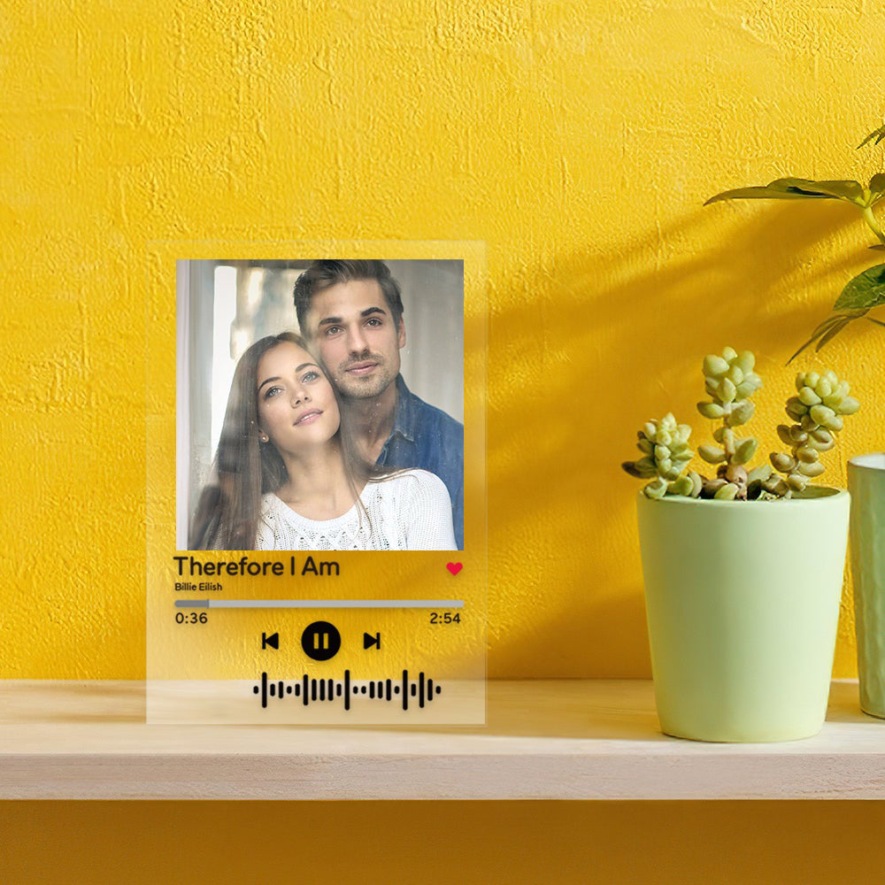 Scannable Custom Music Code Acrylic Music Plaque Gifts for Couple-4.7*7inch