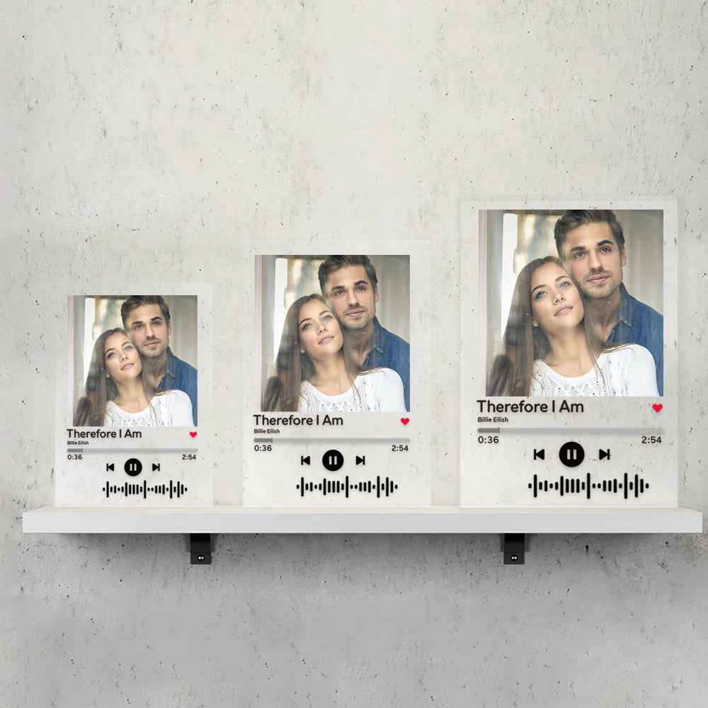 Scannable Custom Music Code Acrylic Music Plaque Gifts for Couple-4.7*7inch