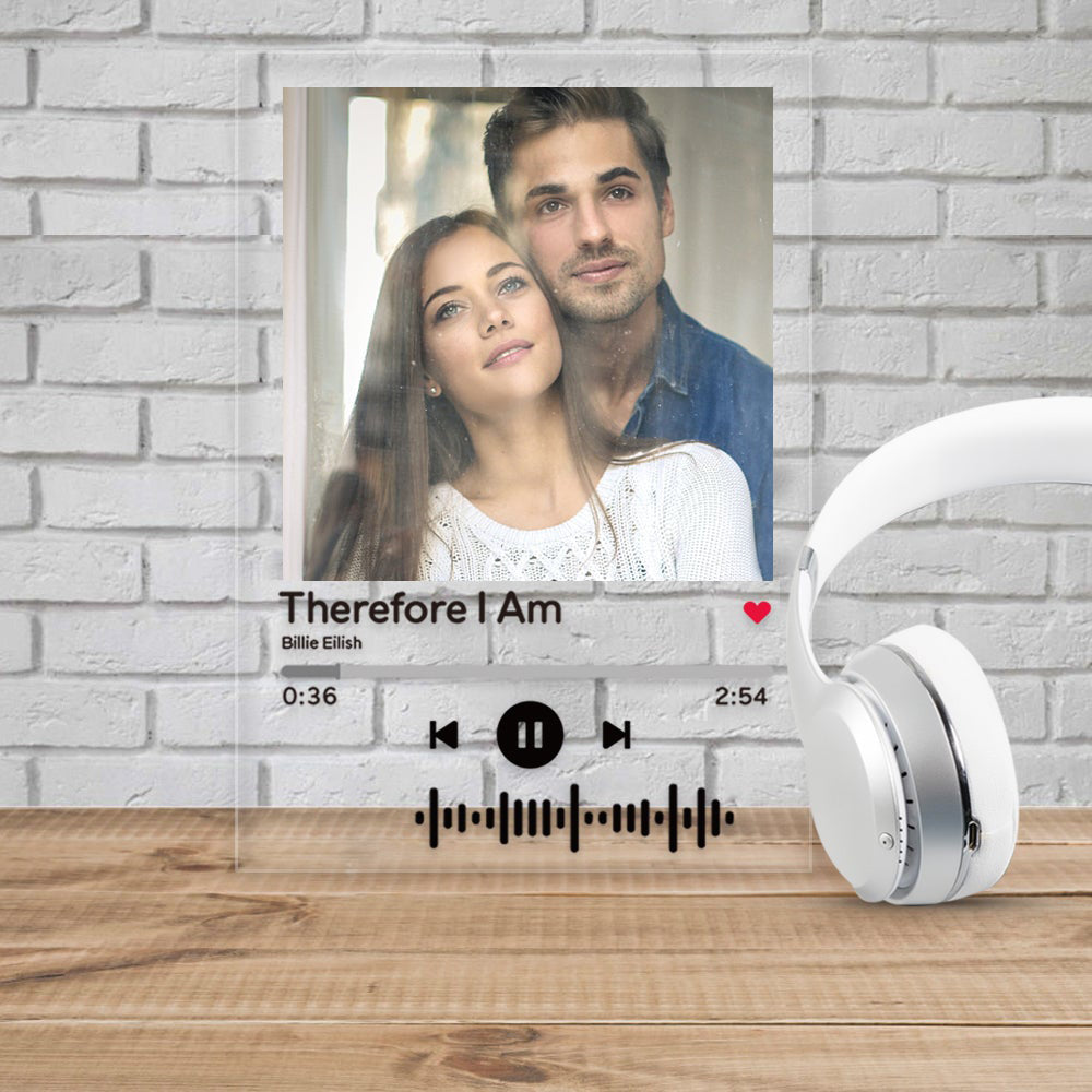 Scannable Custom Music Code Acrylic Music Plaque Gifts for Couple-4.7*7inch