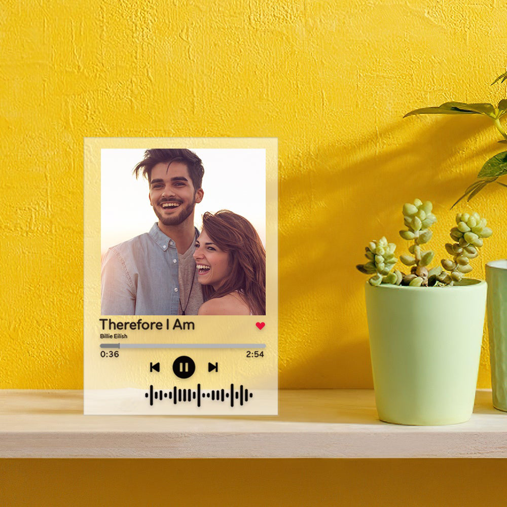 Scannable Custom Music Code Acrylic Music Plaque Gifts for Couple-4.7*7inch