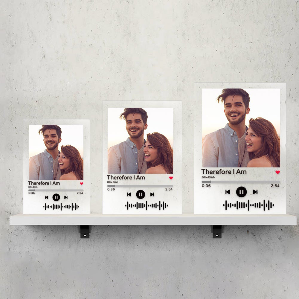 Scannable Custom Music Code Acrylic Music Plaque Gifts for Couple-4.7*7inch