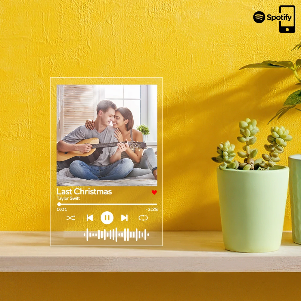 Scannable Custom Music Code Acrylic Music Plaque Gifts for Couple-4.7*7inch