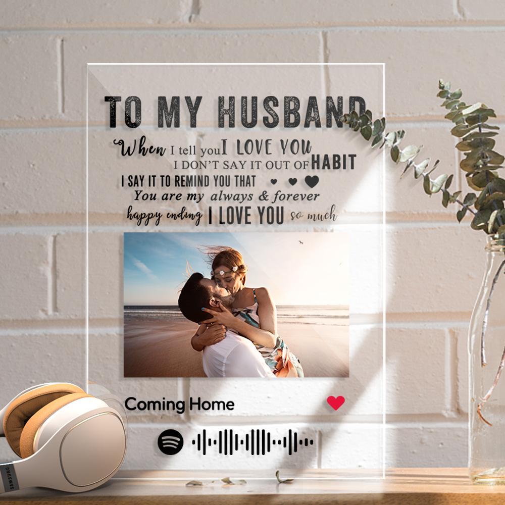 Custom Spotify Glass Plaque Light Night Best Gift for Husband