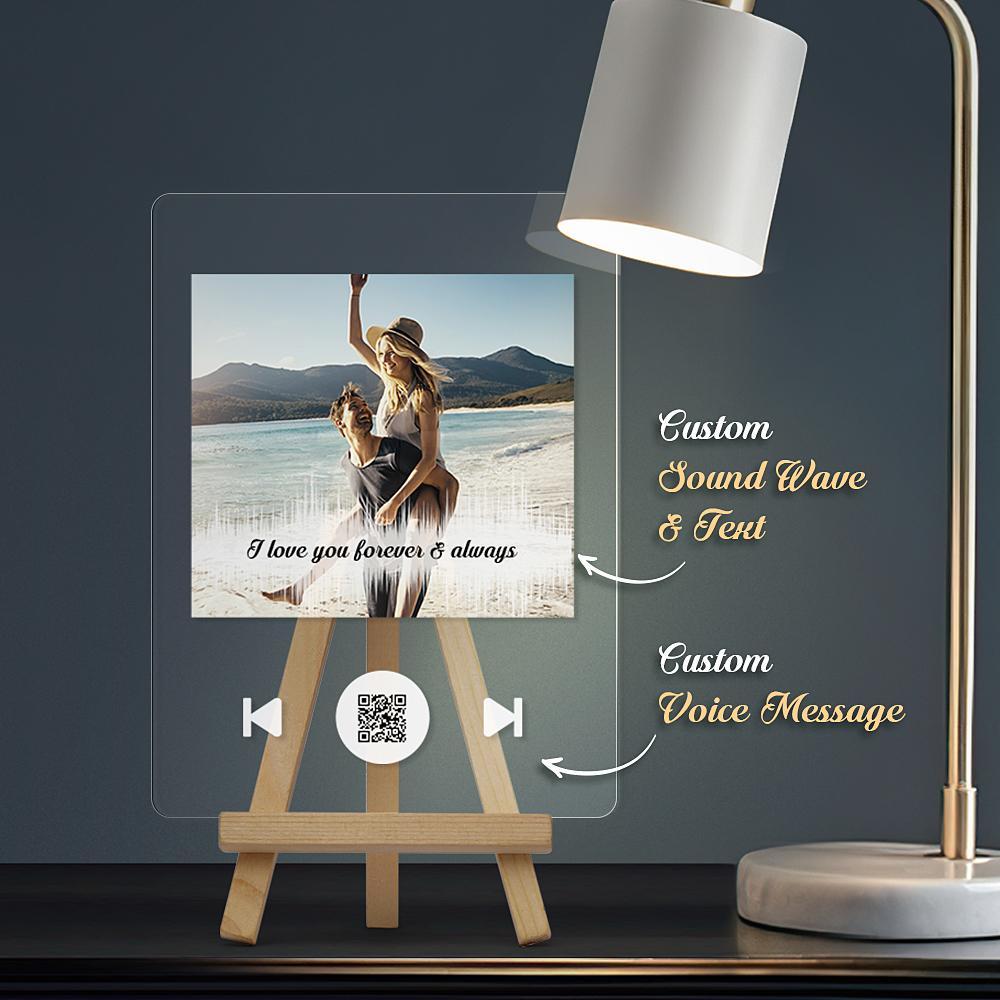 Custom Personal Voice Message Print Soundwave Art Print Plaque(4.7in x 6.3in)