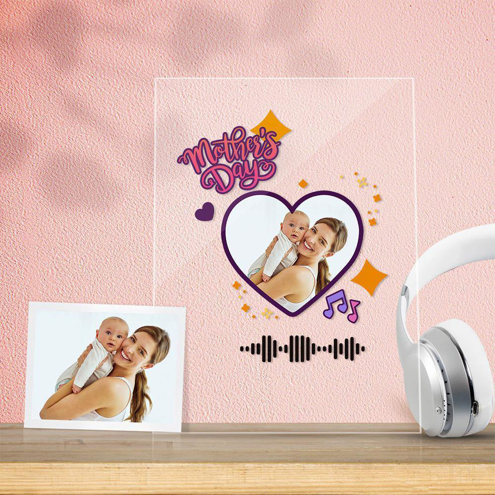 Custom Scannable Music Code Acrylic Music Plaque Heart-shaped Mother's Day Gift