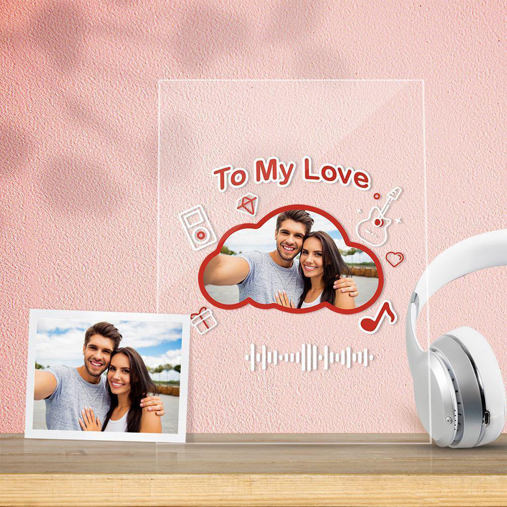 Custom Scannable Music Code Acrylic Music Plaque Cloud Shaped Couple Confession Gift