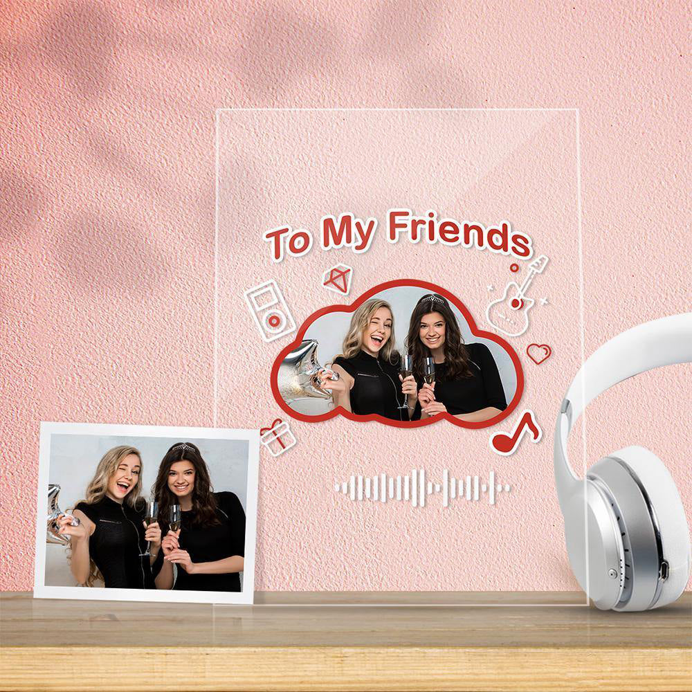 Custom Scannable Music Code Acrylic Music Plaque To My Friends Memorial Gift