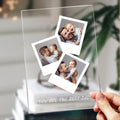 Father's Day Gift Custom Photo Wooden Base Night Light for Dad