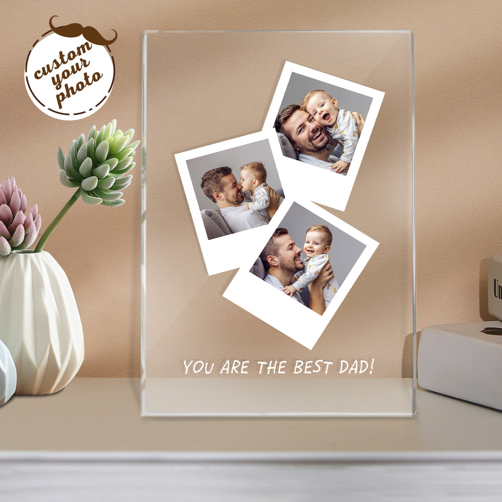 Father's Day Gift Custom Photo Wooden Base Night Light for Dad