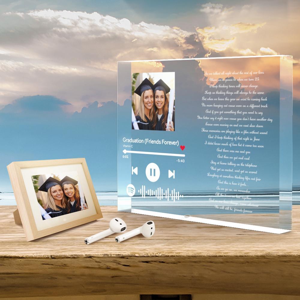 Personalized Clear Thick Acrylic Block Spotify Plaques Music Lyrics Photo Frame Gift