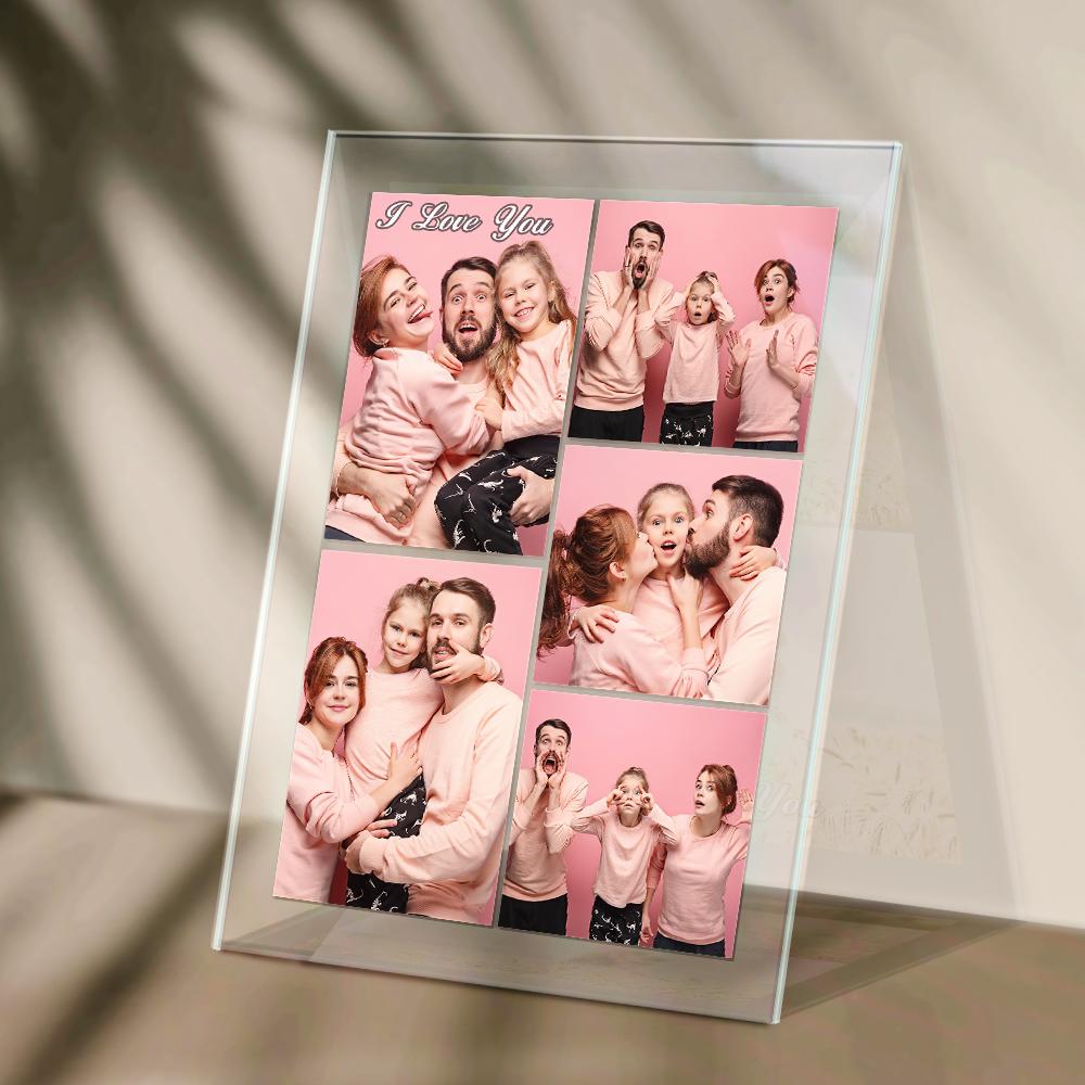Custom Multi Photo Acrylic Keychain Personalized Collage Photo Key Ring
