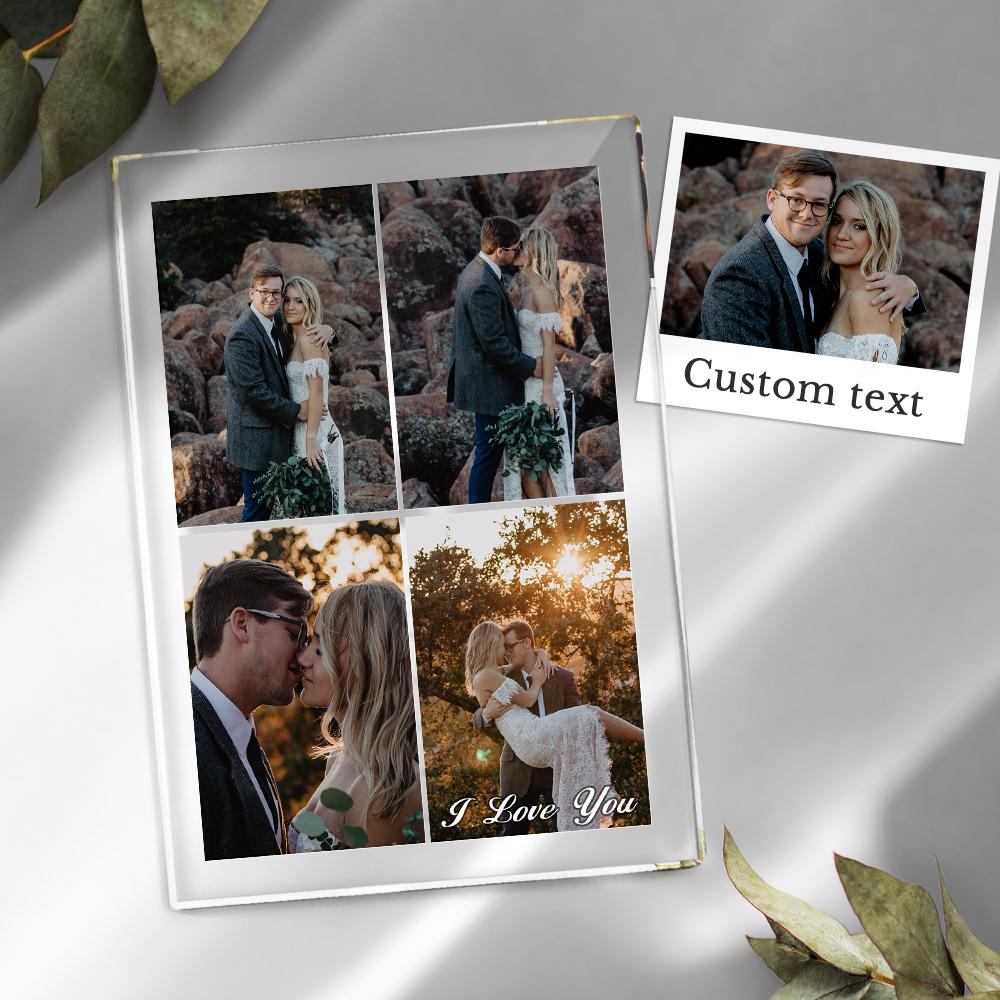 Custom Multi Photo Acrylic Keychain Personalized Collage Photo Key Ring