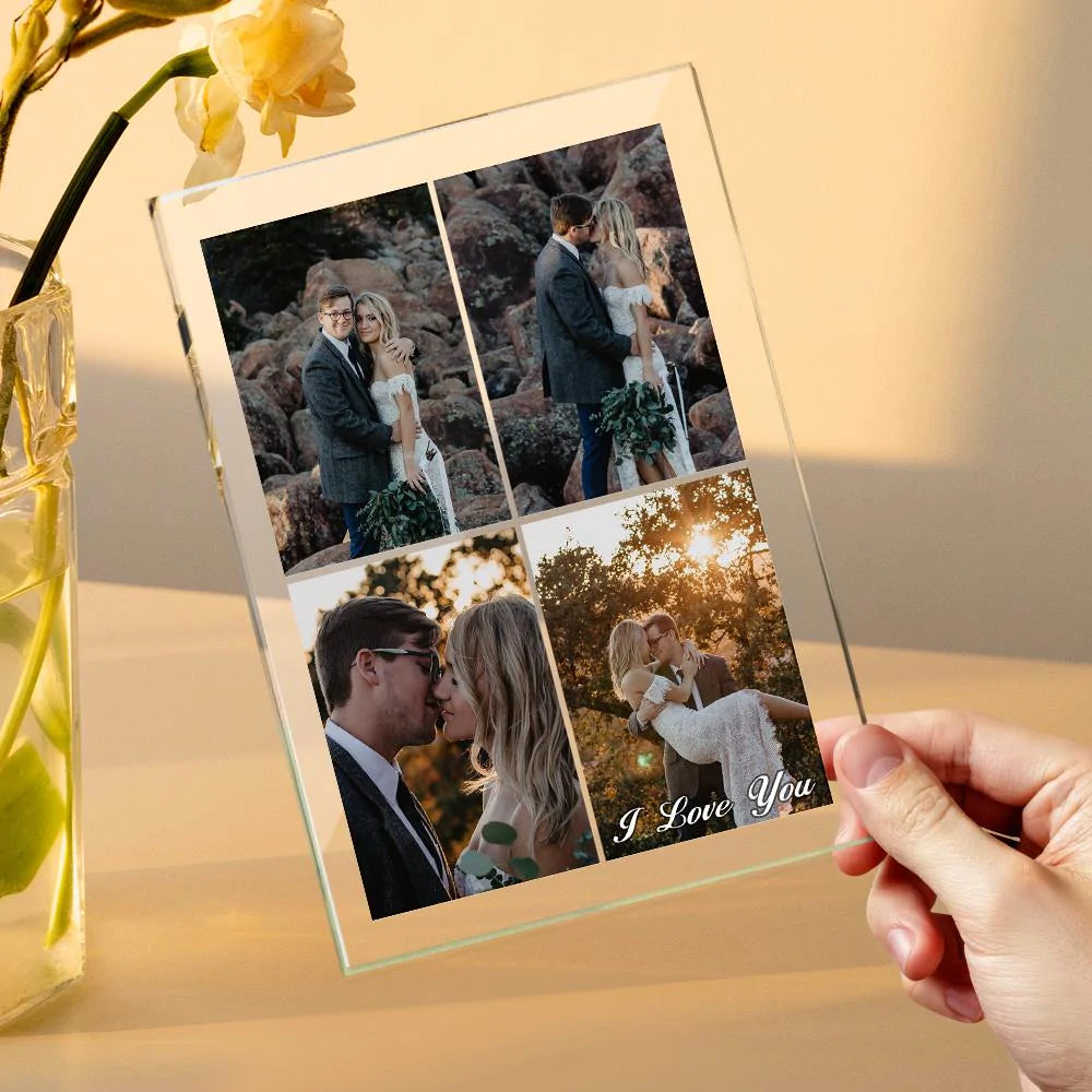 Custom Multi Photo Acrylic Keychain Personalized Collage Photo Key Ring for Lover