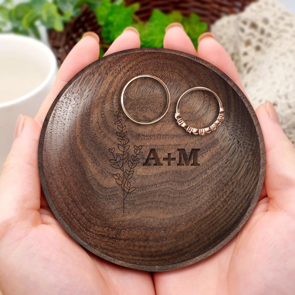 Personalized Floral Ring Dish Engagement Wedding Jewelry Tray Gift for Her