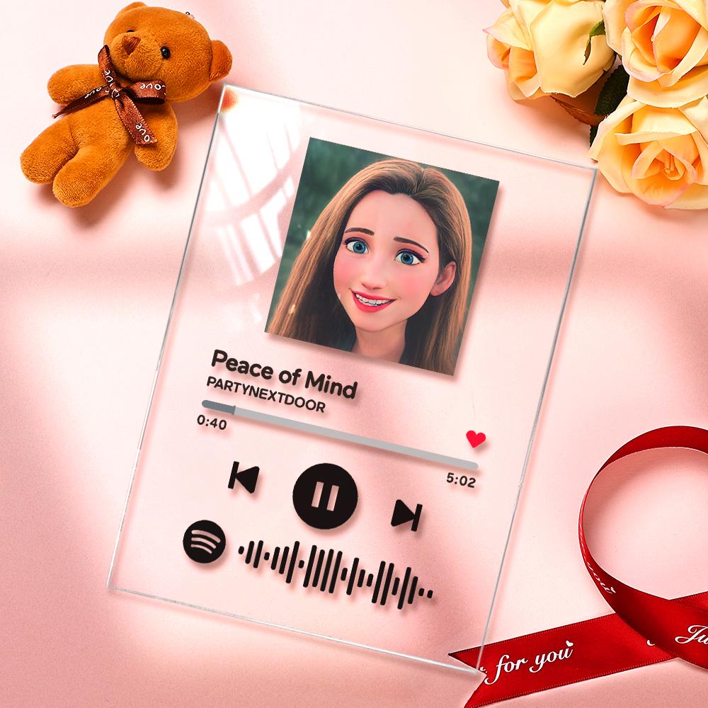 Scannable Spotify Code Comic Filter Plaque Keychain Music and Photo Acrylic Gifts for BFF
