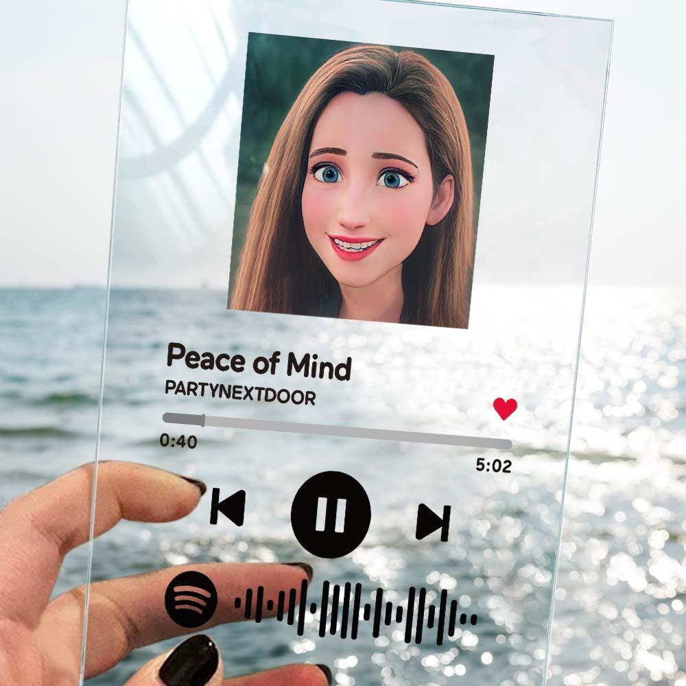 Scannable Spotify Code Comic Filter Plaque Keychain Music and Photo Acrylic Gifts for BFF