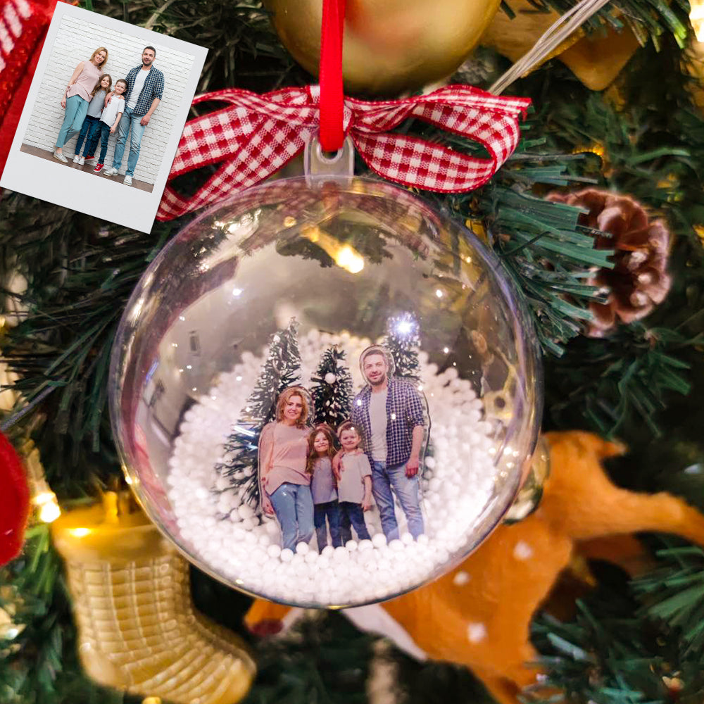 Custom Photo Christmas Ball Ornament Personalized 3D Ball Ornament for Christmas Tree