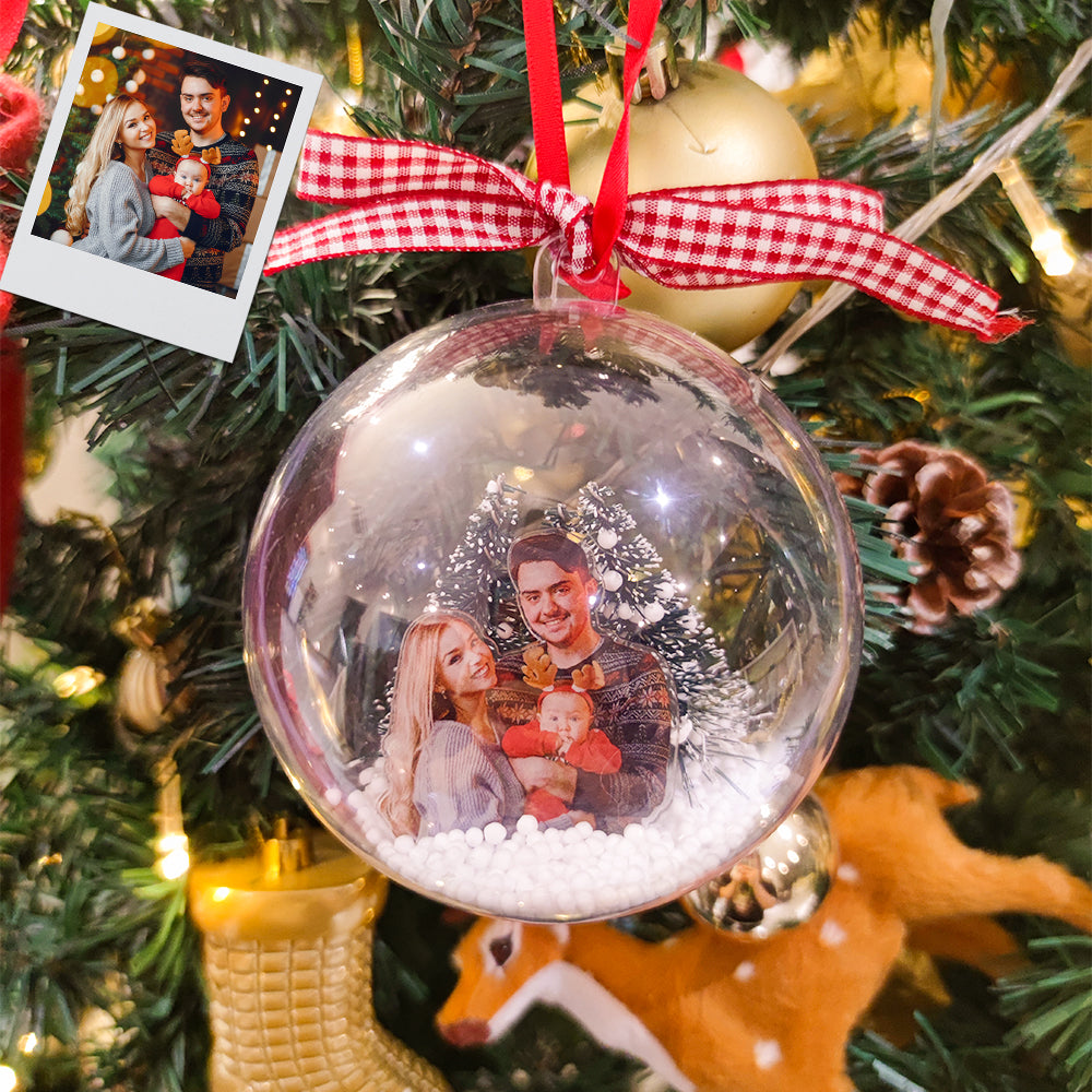 Personalized Photo Christmas Ball Ornament Custom 3D Ball Ornament for Christmas Gifts