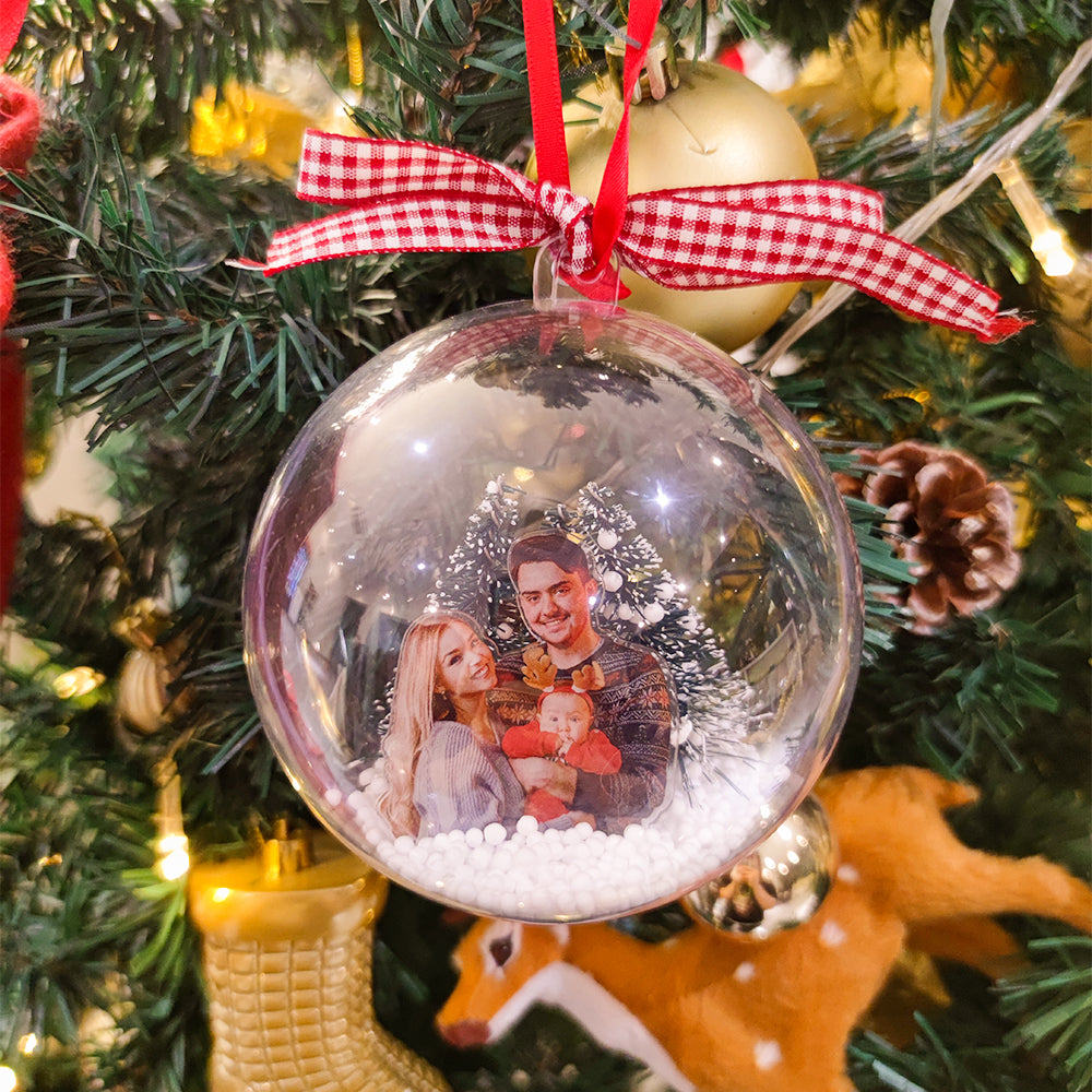 Personalized Photo Christmas Ball Ornament Custom 3D Ball Ornament for Christmas Gifts
