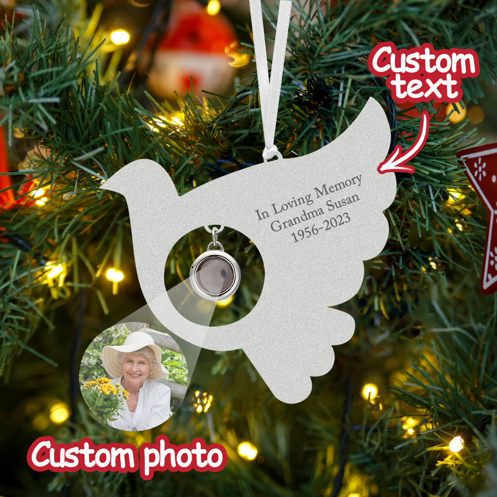 Personalized Projection Ornament Custom Photo Bird Ornament for Memorial Gifts