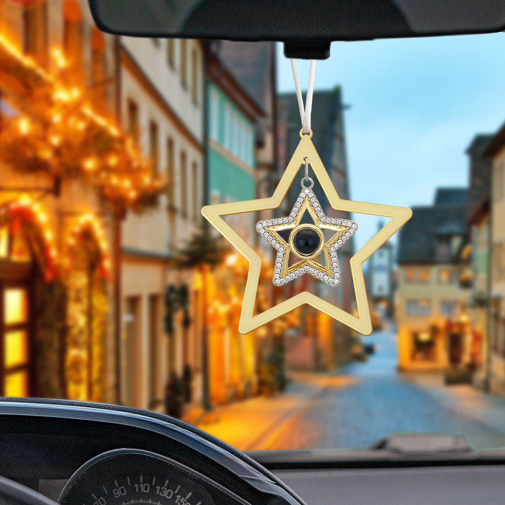 Personalized Projection Ornament Custom Photo Star Ornament for Christmas Gifts