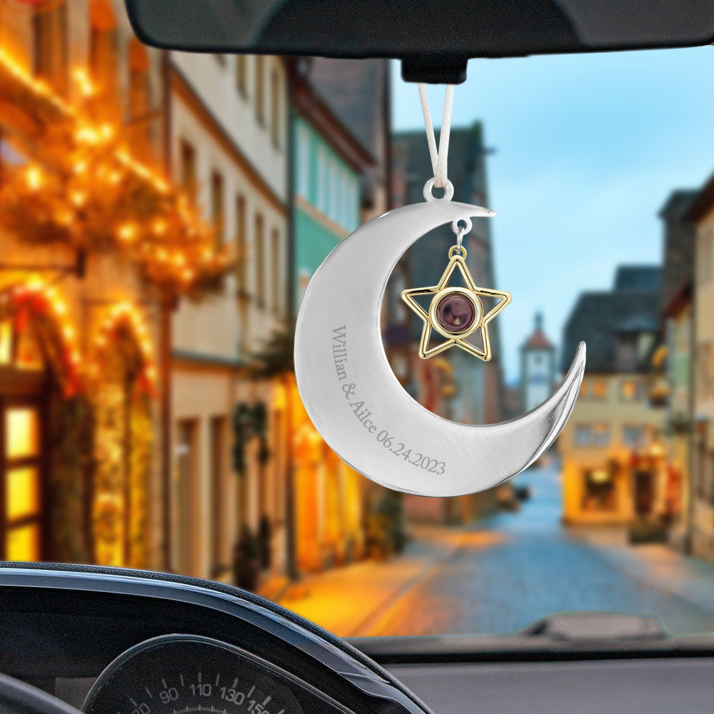Personalized Projection Ornament Custom Crescent Star Ornament Gifts for Her