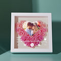 Custom Heart Flower Shadow Box with Photo Romantic Gifts for Lover