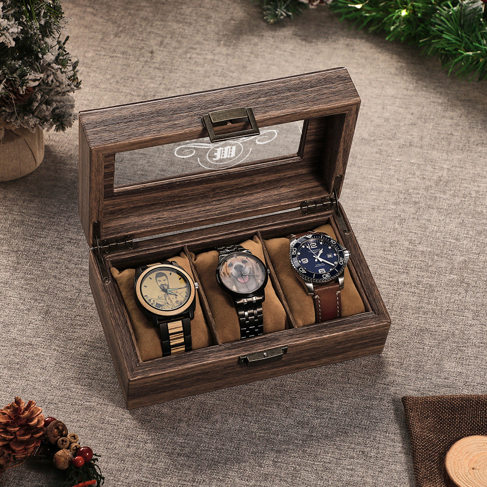 Custom Engraved Watch Box Personalized Watch Storage Case Gift for Men Christmas Gift