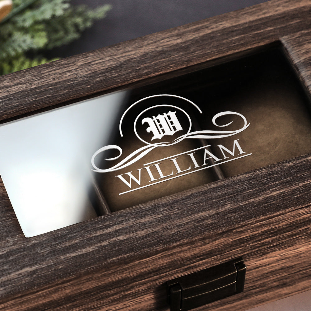 Custom Engraved Watch Box Personalized Watch Storage Case Gift for Men Christmas Gift