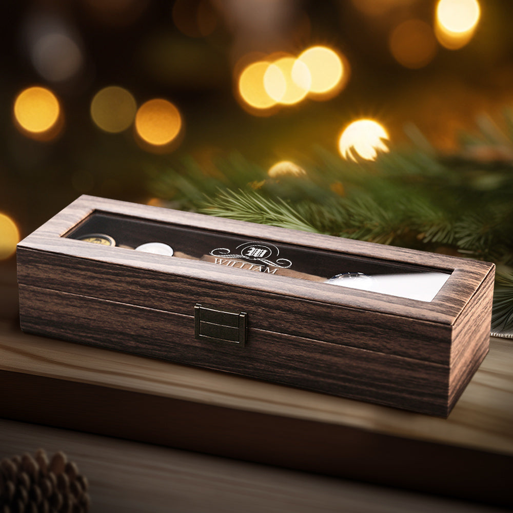 Custom Engraved Watch Box Personalized Watch Storage Case Gift for Men Christmas Gift