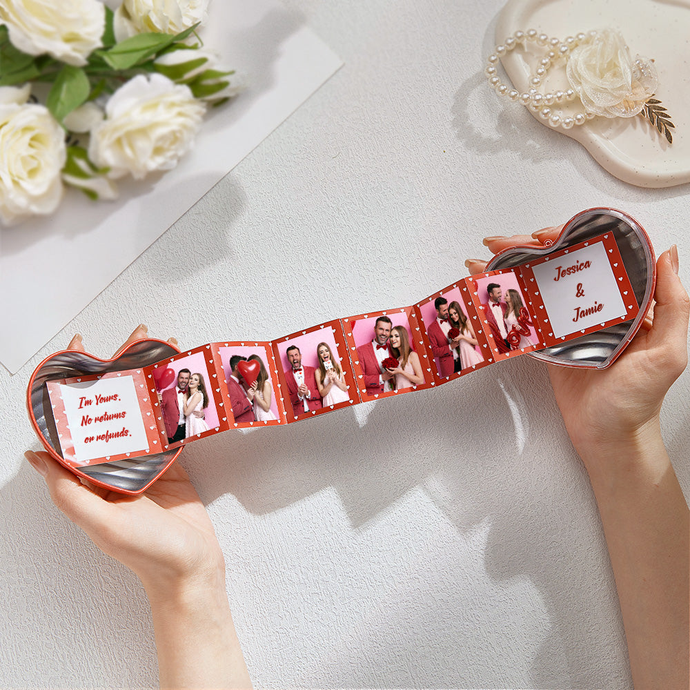 Valentine's Gifts for Her Custom Photos and Text Album Heart Box