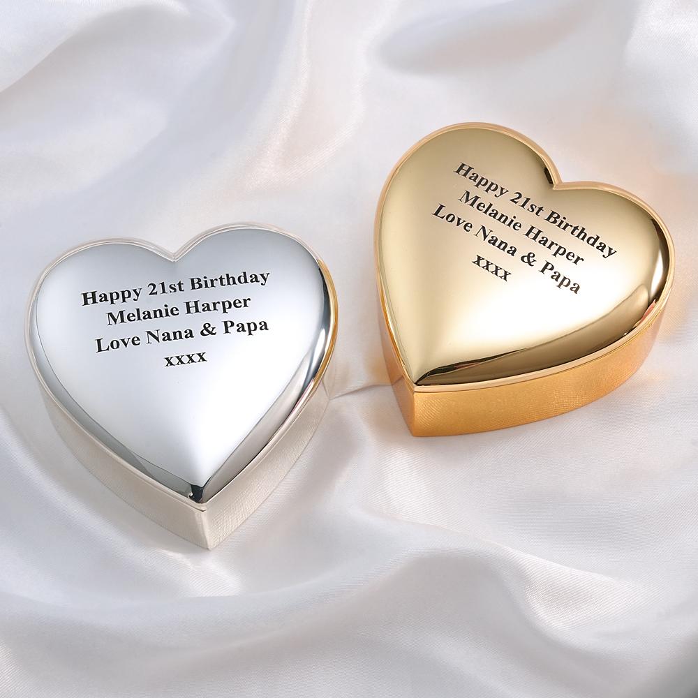 Personalized Engraved Heart Ring Box Exquisite Metal Jewelry Box Gifts For Her