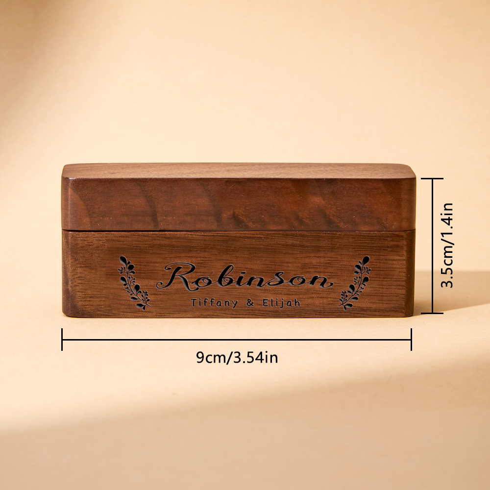 Personalized Engraved Wood Rings Bearer Box with Name Wedding Proposal Gift for Couple