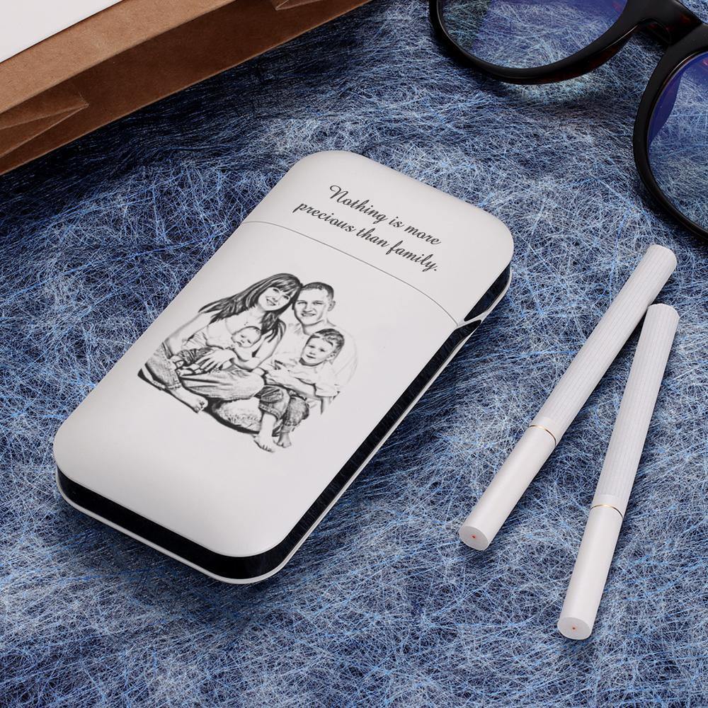 Engraved Cigarette Case with Photo Custom Cigarettes Holder (Lighter not included)