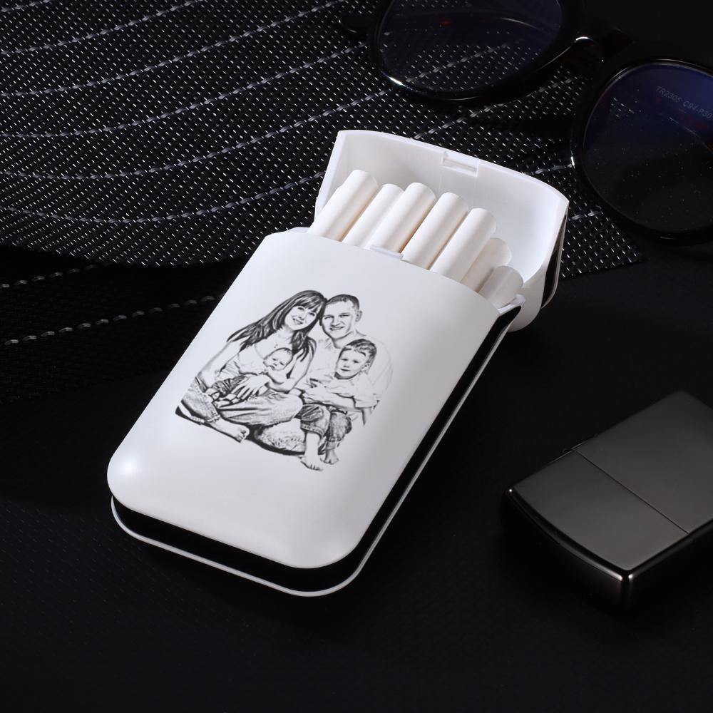 Engraved Cigarette Case with Photo Custom Cigarettes Holder (Lighter not included)