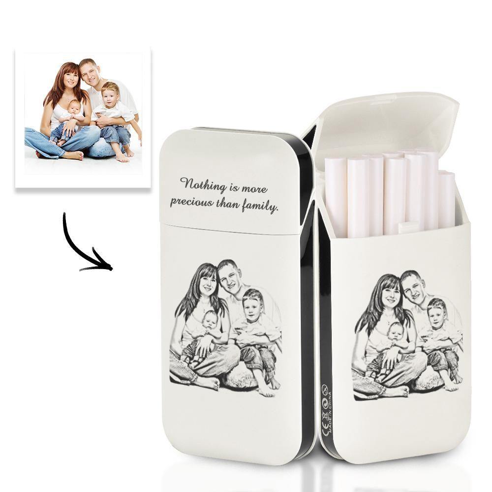 Engraved Cigarette Case with Photo Custom Cigarettes Holder (Lighter not included)
