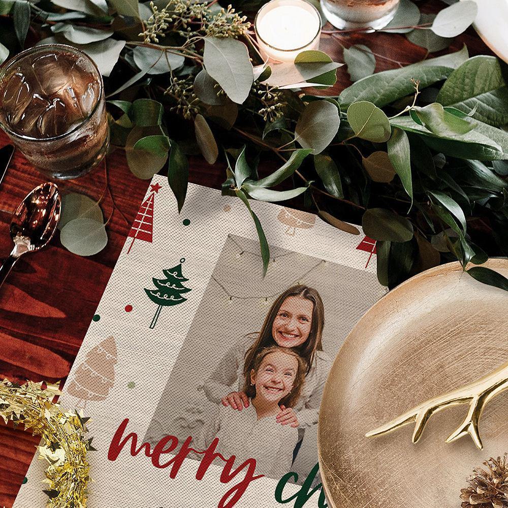 Custom Photo Engraved Christmas Placemats Gifts for Family