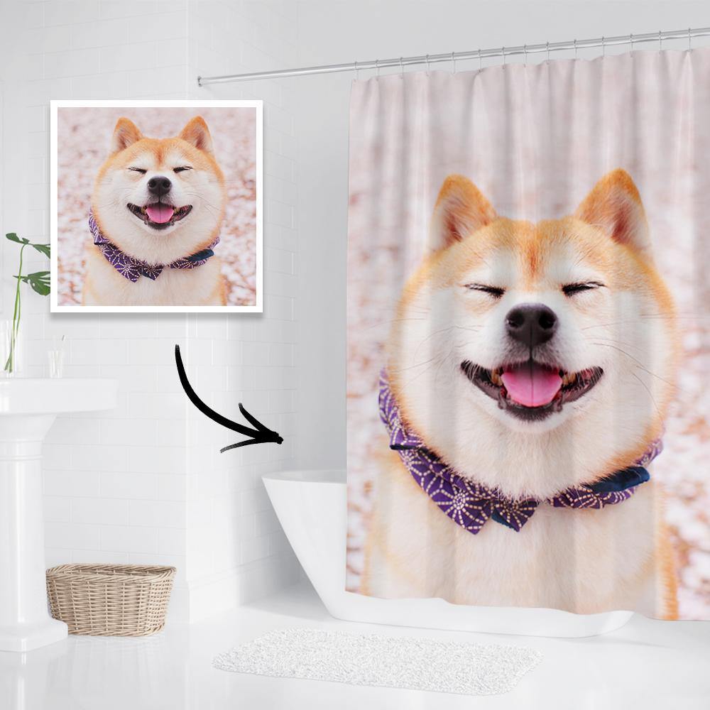 Custom Photo Shower Curtain Memorial Gift Waterproof Shower Curtain 122*183cm