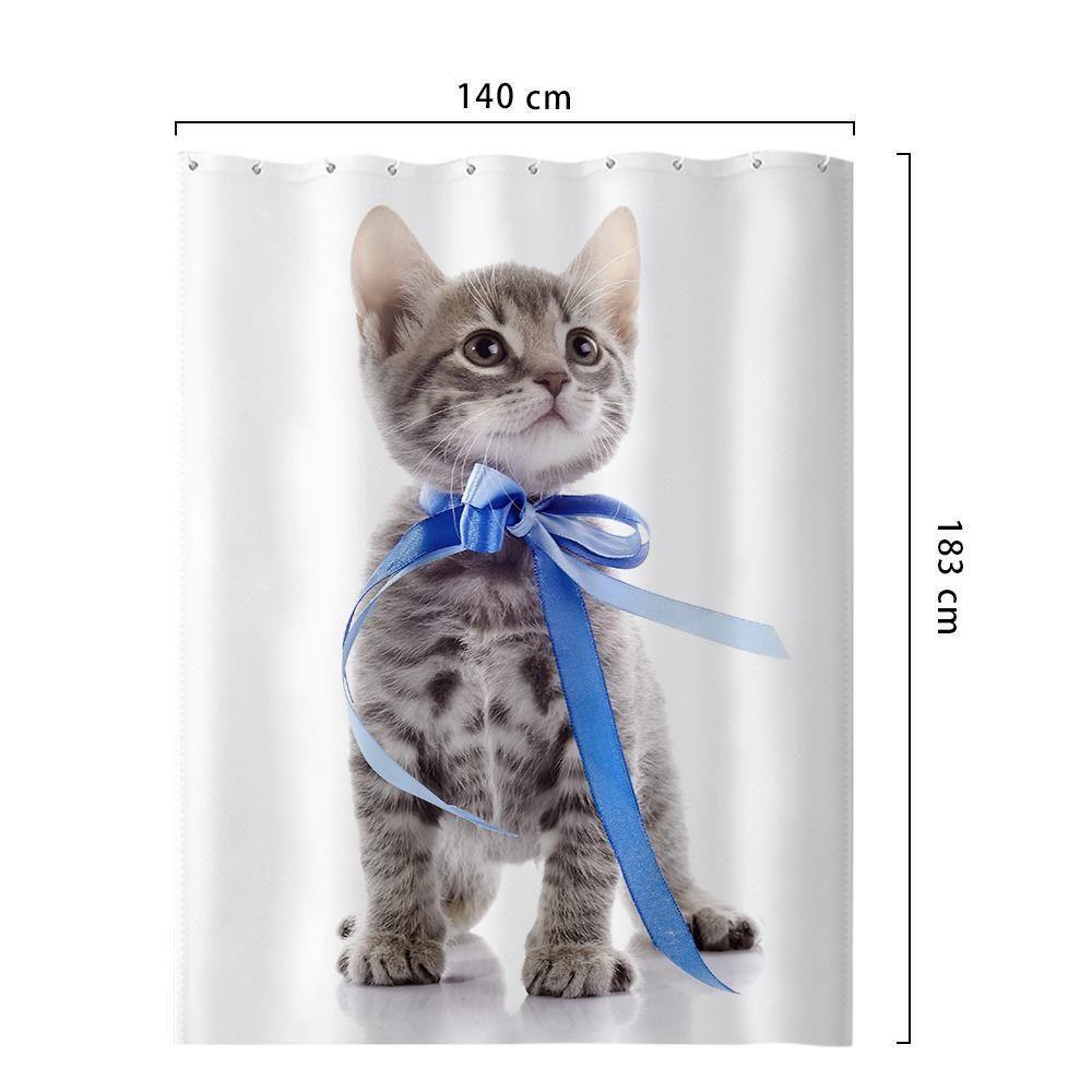 Custom Photo Shower Curtain Waterproof Shower Curtain Cute Pet 140*183cm