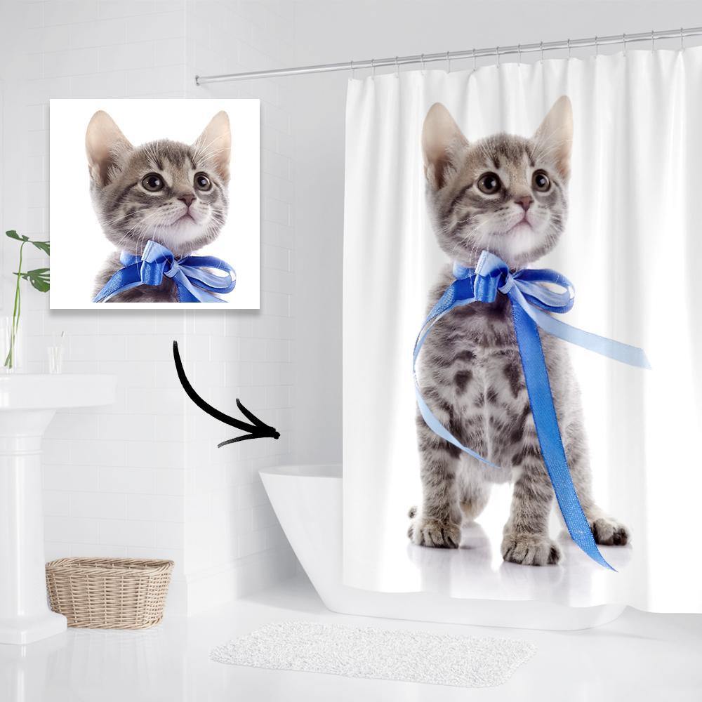 Custom Photo Shower Curtain Waterproof Shower Curtain Cute Pet 140*183cm