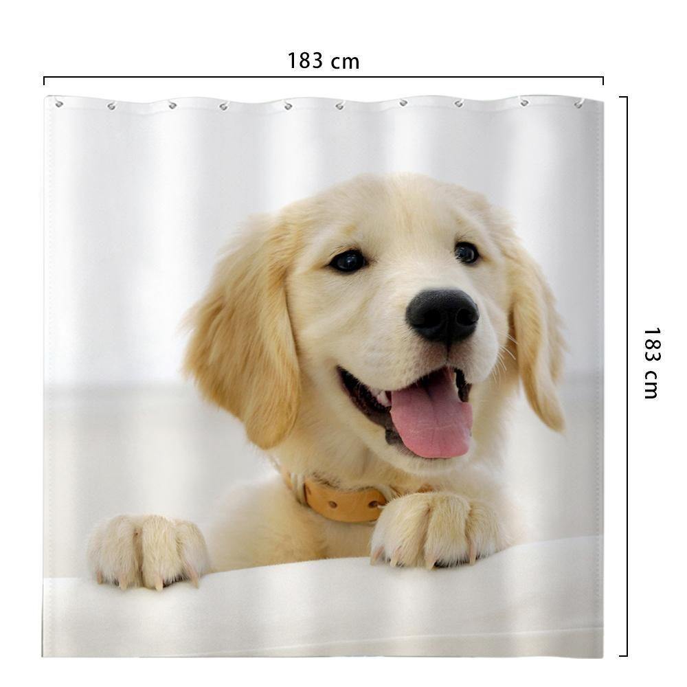 Custom Photo Shower Curtain Waterproof Shower Curtain Cute Pet 183*183cm