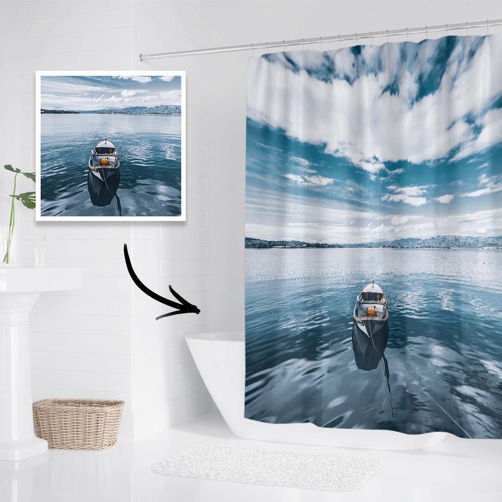 Custom Photo Shower Curtain Bathroom Decoration 92*183cm