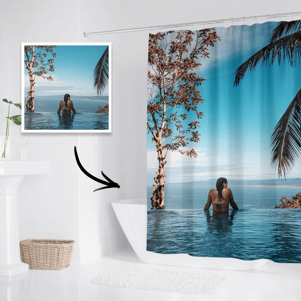 Custom Photo Shower Curtain Bathroom Decoration 122*183cm