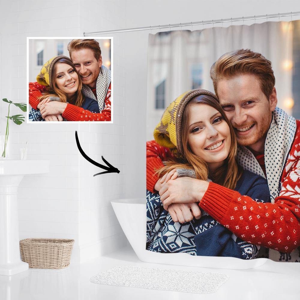 Photo Shower Curtain Custom Backdrop Polyester Waterproof 92*183cm Unique Design for Christmas