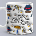 Father's Day Gifts Custom 1-6 Kids Personalized Names 3D Inflated Effect Printed Coffee Mug