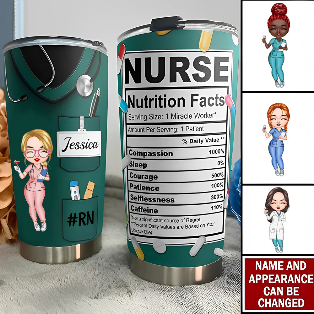 Custom Tumbler Cup With Text and Accessories Medical Gifts Nurse Gifts