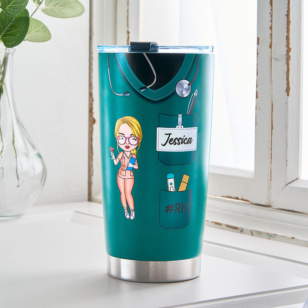 Custom Nursing Tumblers With Text and Accessories Medical Gifts Nurse Graduation Gifts