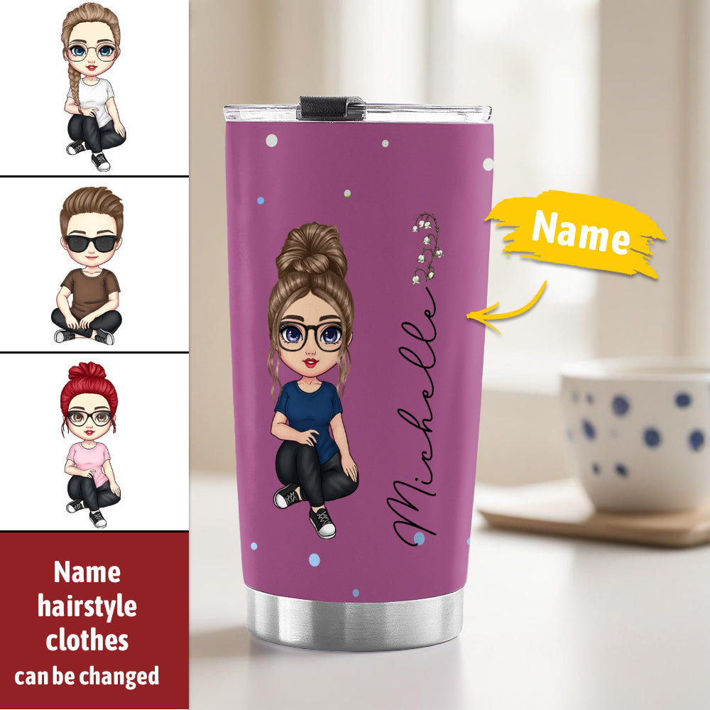 Personalized Cute Cartoon Birth Flower Water Cup Personalized Tumbler Cup Custom Name Cup Back to School Gift for Kids
