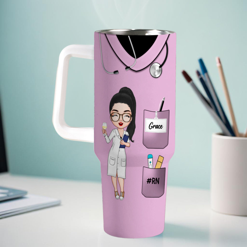 Custom Nurse Personalized Custom 40 Oz Stainless Steel Tumbler Medical Gift for Nurse