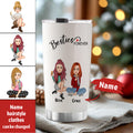 Custom Tumbler Cup with Straw Custom Text and Accessories Tumbler Besties Forever Christmas Gifts